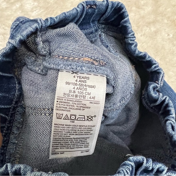 Gap Little Girl Pull On Unicorn Jeggings Medium Wash Denim Jeans Sz 4T - Picture 6 of 7